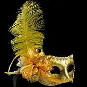 Piuma Classic e Fiore Giallo PVC vacanze di semi maschera facciale