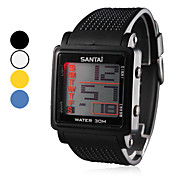 Hombres de goma LED reloj de pulsera digital (colores surtidos)