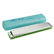 Swan - ((SW24-17)) 24 Hole C-tune Aluminum Reed Plate Tremolo Harmonica (Stainless Steel Cover Plate)