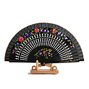 Beautiful Wood And Silk Hand Fan - Set of 2 (More Colors)