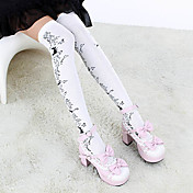 Peu de Cutie Black & White Gothic Lolita Coton Bas (2 couleurs)