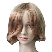 Capless 100% Human Hair Golden Blonde Short Wavy Hair Wig