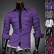 Men's Fashion Fake Collar Solid Color Shirt
