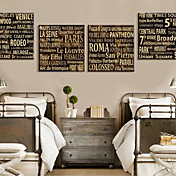 Stretched Canvas Print Words & Quotes Western Cities Set of 4 1301-0157