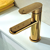 Solid Brass Single Handle Ti-PVD Finish Bathroom Sink Faucet