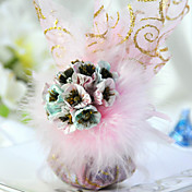 Bolsa favor bela Organza Com Pena - Conjunto de seis (mais cores)