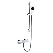 Wall Mount Termostatisk Moderne Sliding Dusj Blandebatteri med 8 Inch dusjhode og hånddusj (Chrome Finish)