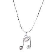 Rhinestone Note Shaped Necklace