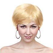 Capless Short Golden Blonde Straight 100% Human Hair Wigs