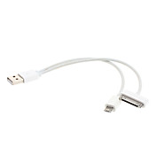 2-en-1 USB cable de carga de datos para el iPhone 4/4S y Samsung Galaxy S3 I9300