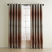(Two Panels) Contemporary Shade Print Tree Blackout Curtain Set