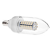 E14 6W 120x3528 SMD 480-500LM 3000-3500K Warm White Light LED Candle Bulb (110V/220V)