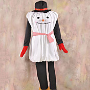 Mr. Snowman White and Black Velvet Mascot Costume