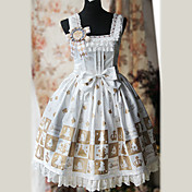 Alice Houndstooth sin mangas hasta la rodilla Terylene algodón Lolita School Dress