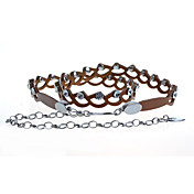 Couro mulheres escultura de strass Belt Decor
