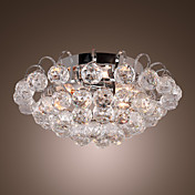 krystal semi flush mount med 3 lys