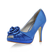 Satin Stiletto Pumps With Flower For Wedding (More Colors)