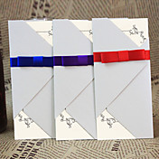 Simple Tri-fold Wedding Invitation With Ribbon - Set of 50 (More Colors)