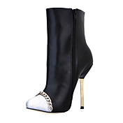 Beautiful Leatherette Stiletto Heel Ankle Boots With Chain Party / Evening Shoes