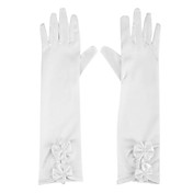 Flower Girl élastiques en satin coude Fingertips Gants de mariage avec des arcs de longueur (plus de couleurs)