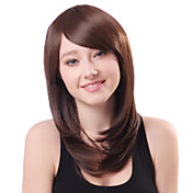 Capless Long Brown ondulado resistente ao calor fibra perucas