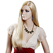 Capless Long Golden Blonde Hetero Top Grade perucas de cabelo sintético