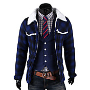 Men'S Cheap Cotton Chequer Print Leisure Coat(Assorted Colors And Sizes)