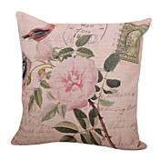 Retro floral de algodão / linho fronha decorativa