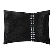 Preto moderno Bling Velvet fronha decorativa