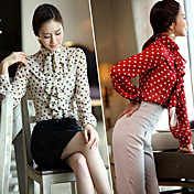 Women's Polka Dots Shirt with Ruffles