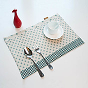 Set Of 6 Green Colored Placemats