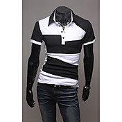 Men's Polo T-Shirt with Color Block