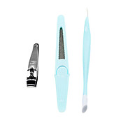3PCS Stainless Steel Manicure Kits Light Blue