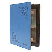 Flower Pattern PU Leather Case with Stand for iPad 4 and The new iPad