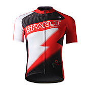 SPAKCT 100%Polyester Short Sleeve Breathable/Quick-Drying Men Cycling Jersey S13C04(Red)