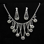 Fashion legering med Rhinestone Dame Smykker Set herunder halskæde, øreringe