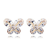 Unique Butterfly 18K Gold Plated CZ Cubic Zirconia Earring(More Colors)