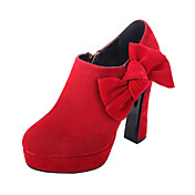 Suede Chunky Heel Ankle Boots With Two Colors Of Bowknot Party / Evening Shoes (More Colors)