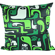 Cartoon Bird Green Polyester Decorative Pillow Cover