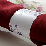 Personalisierte Paper Napkin Ring - Purple Flowers (Set von 50)