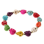 Funny Smiling Skull Shape Turquoise Bracelet