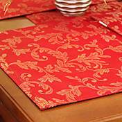 Set Of 4 Traditional Floral Placemats