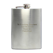 Personalizado de acero inoxidable 8-oz frasco de cuero con soporte