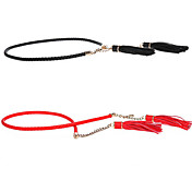 Simples Feminina Prata Correia Tassel corrente fina