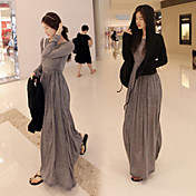 Dames Katoenen Drape Maxi Dress