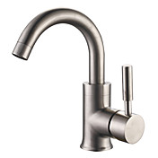 Stainless Steel Contemporary Style Centerset Brushed Finish Bathroom Sink Faucets