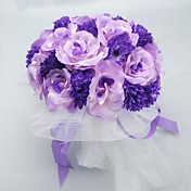 Nice-Round Shape Satin med bånd Wedding Brude Bouquet