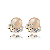 Sjarmerende 18K gullbelagt Imitation Opal Round Earring (Flere farger)