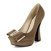 Suede Chunky Heel Pumps With Bowknot Party / Evening Shoes (More Colors)
