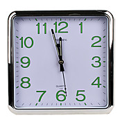 Square Plastic Fluorescence Hour Hand Analog Quartz Wall Clock(Silver)